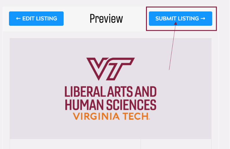 screenshot of preview page with submit button highlighted